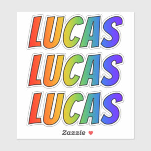 First Name "LUCAS" w/ Fun Rainbow Colouring