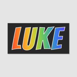 First Name "LUKE": Fun Rainbow Colouring Tag