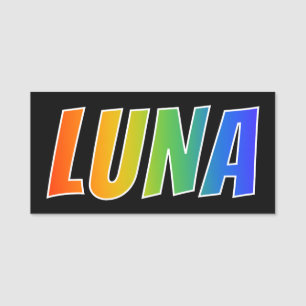 First Name "LUNA": Fun Rainbow Colouring Tag
