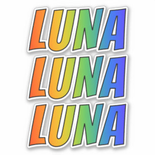 First Name "LUNA" w/ Fun Rainbow Colouring