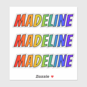 First Name "MADELINE" w/ Fun Rainbow Colouring