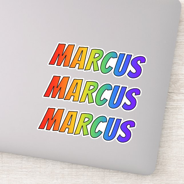 First Name "MARCUS" w/ Fun Rainbow Colouring (Detail)