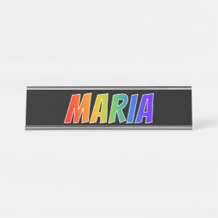 First Name "MARIA": Fun Rainbow Colouring Desk Name Plate