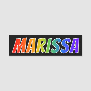First Name "MARISSA": Fun Rainbow Colouring Tag