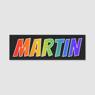 First Name "MARTIN": Fun Rainbow Colouring Name Tag