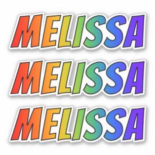 First Name "MELISSA" w/ Fun Rainbow Colouring