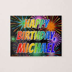 First Name "MICHAEL", Fun "HAPPY BIRTHDAY" Jigsaw Puzzle