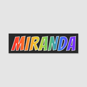 First Name "MIRANDA": Fun Rainbow Colouring Name Tag