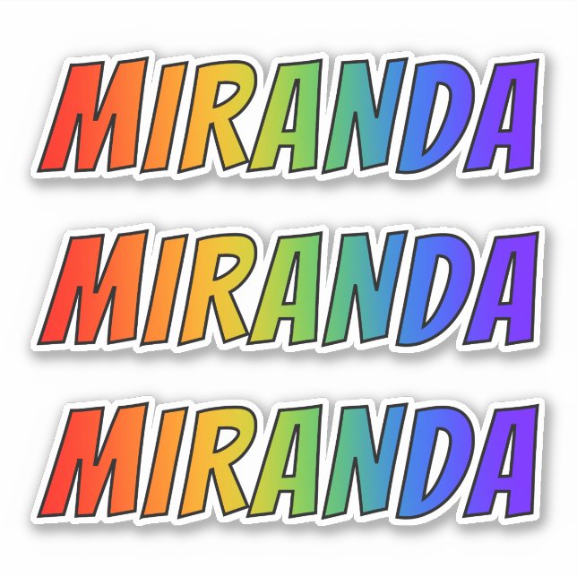 First Name "MIRANDA" w/ Fun Rainbow Colouring (Front)