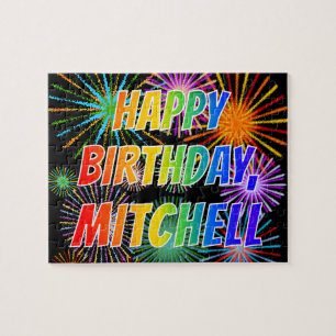 First Name "MITCHELL", Fun "HAPPY BIRTHDAY" Jigsaw Puzzle