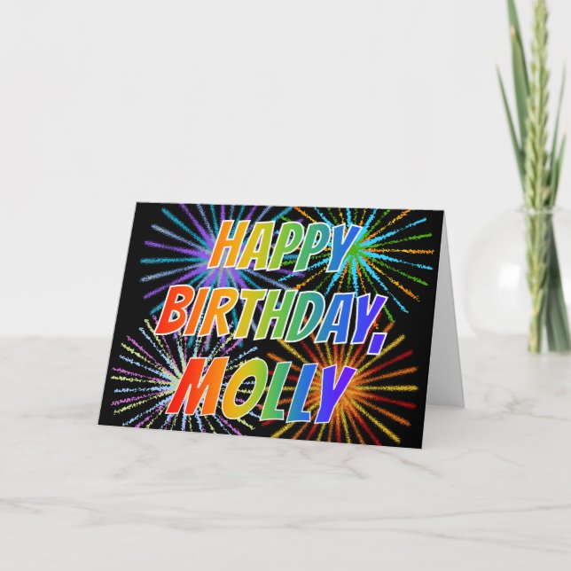 First Name "MOLLY" Fun "HAPPY BIRTHDAY" Card (Front)