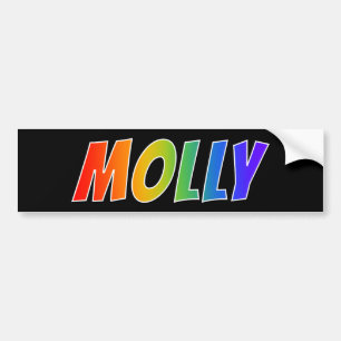 First Name "MOLLY": Fun Rainbow Colouring Bumper Sticker