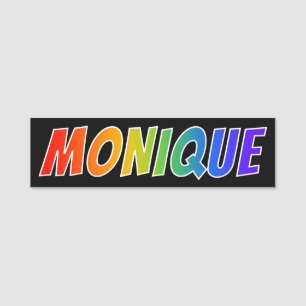 First Name "MONIQUE": Fun Rainbow Colouring Tag