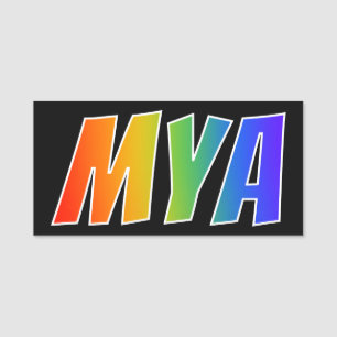 First Name "MYA": Fun Rainbow Colouring Name Tag