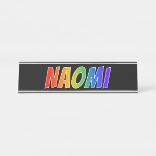 First Name "NAOMI": Fun Rainbow Colouring Desk Name Plate