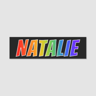 First Name "NATALIE": Fun Rainbow Colouring Name Tag
