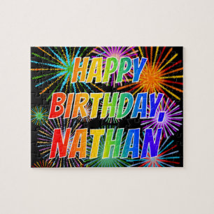 First Name "NATHAN", Fun "HAPPY BIRTHDAY" Jigsaw Puzzle