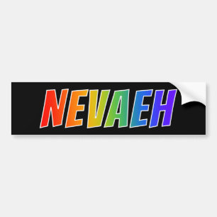 First Name "NEVAEH": Fun Rainbow Colouring Bumper Sticker