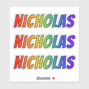 First Name "NICHOLAS" w/ Fun Rainbow Colouring
