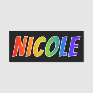 First Name "NICOLE": Fun Rainbow Colouring Tag