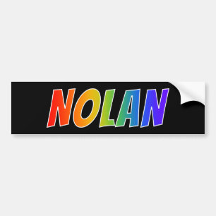 First Name "NOLAN": Fun Rainbow Colouring Bumper Sticker