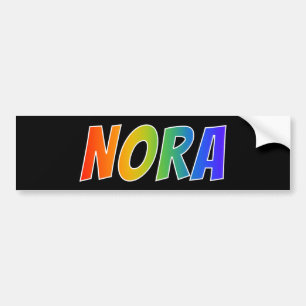First Name "NORA": Fun Rainbow Colouring Bumper Sticker