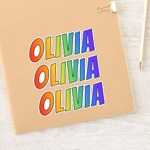 First Name "OLIVIA" w/ Fun Rainbow Colouring