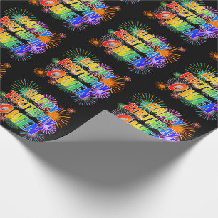 First Name "OWEN", Fun "HAPPY BIRTHDAY" Wrapping Paper