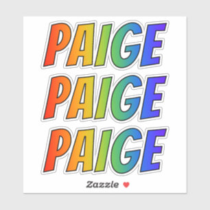 First Name "PAIGE" w/ Fun Rainbow Colouring