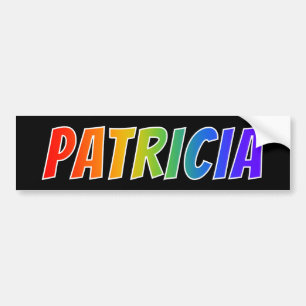 First Name "PATRICIA": Fun Rainbow Colouring Bumper Sticker