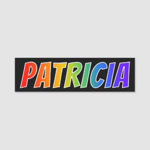First Name "PATRICIA": Fun Rainbow Colouring Name Tag