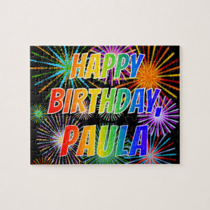 First Name "PAULA", Fun "HAPPY BIRTHDAY" Jigsaw Puzzle