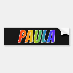 First Name "PAULA": Fun Rainbow Coloring Bumper Sticker