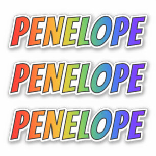 First Name "PENELOPE" w/ Fun Rainbow Colouring