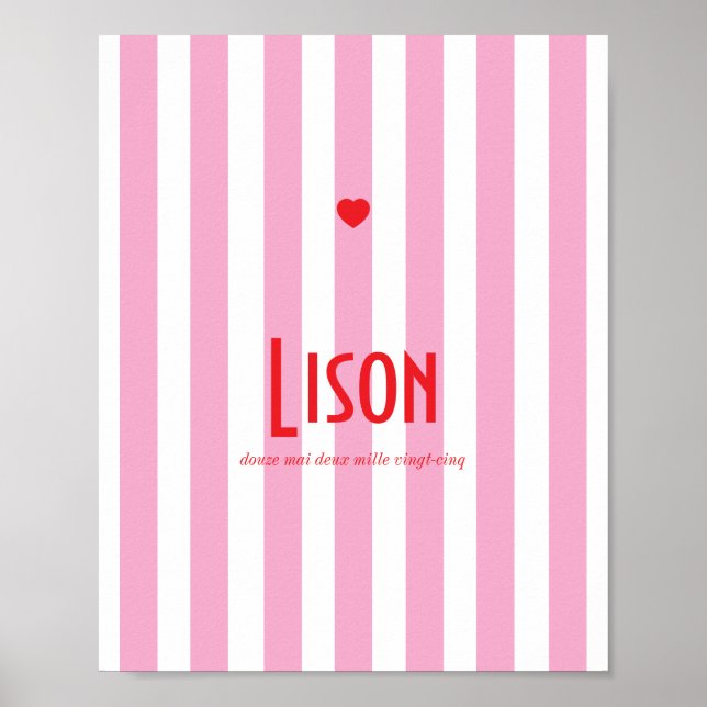 First name Poster Pink Riviera (Front)