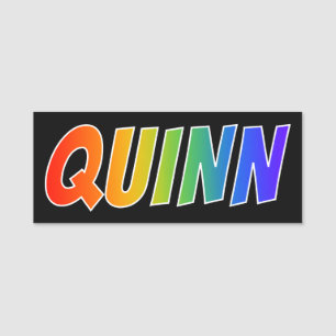 First Name "QUINN": Fun Rainbow Colouring Name Tag
