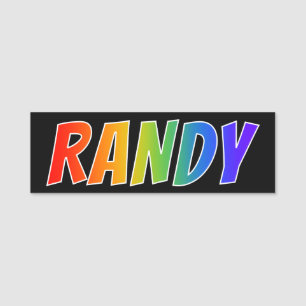 First Name "RANDY": Fun Rainbow Colouring Name Tag