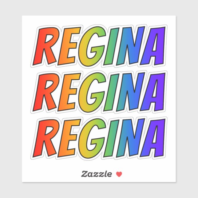First Name "REGINA" w/ Fun Rainbow Colouring (Sheet)