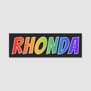 First Name "RHONDA": Fun Rainbow Colouring Name Tag