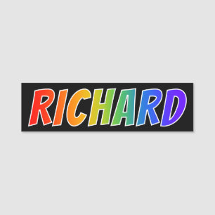 First Name "RICHARD": Fun Rainbow Colouring Name Tag