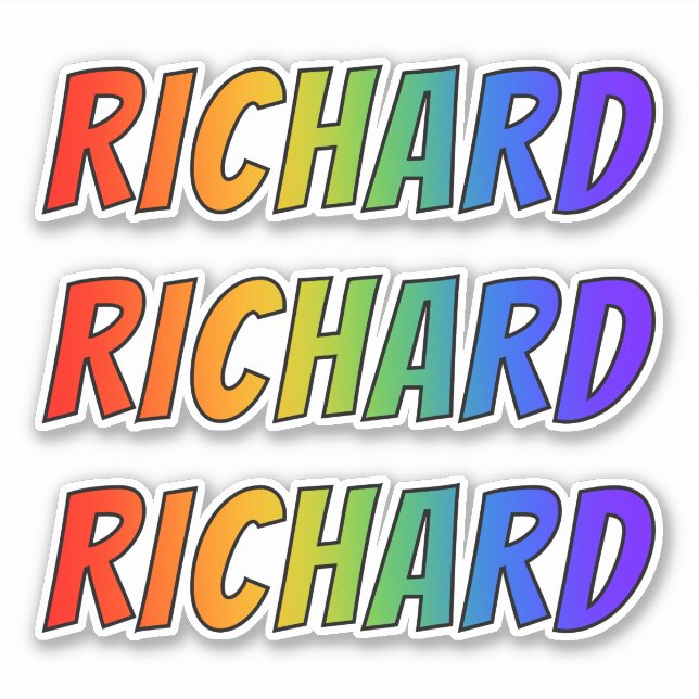First Name "RICHARD" w/ Fun Rainbow Colouring (Front)