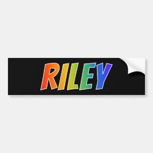First Name "RILEY": Fun Rainbow Colouring Bumper Sticker