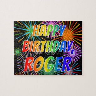 First Name "ROGER", Fun "HAPPY BIRTHDAY" Jigsaw Puzzle