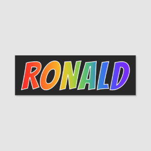 First Name "RONALD": Fun Rainbow Colouring Name Tag