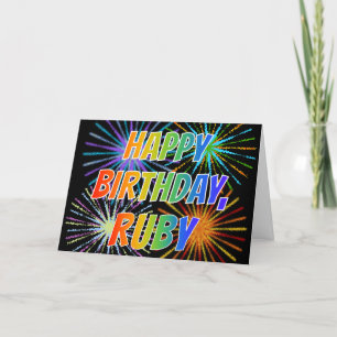 First Name "RUBY" Fun "HAPPY BIRTHDAY" Card