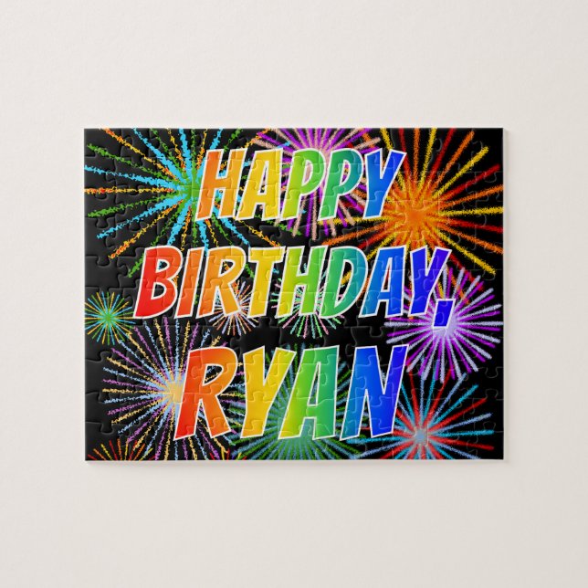 First Name "RYAN", Fun "HAPPY BIRTHDAY" Jigsaw Puzzle (Horizontal)