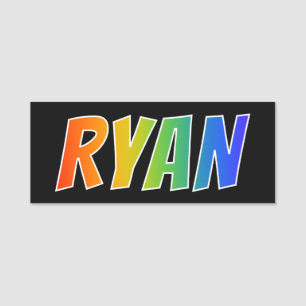 First Name "RYAN": Fun Rainbow Colouring Tag