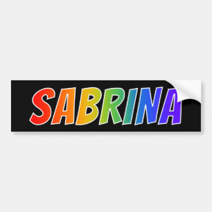 First Name "SABRINA": Fun Rainbow Colouring Bumper Sticker