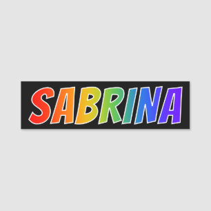 First Name "SABRINA": Fun Rainbow Colouring Name Tag
