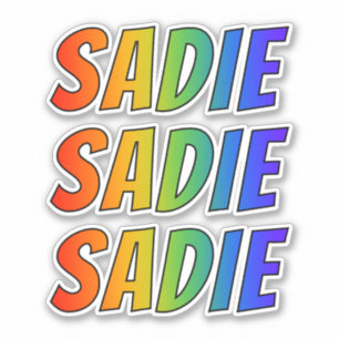 First Name "SADIE" w/ Fun Rainbow Colouring
